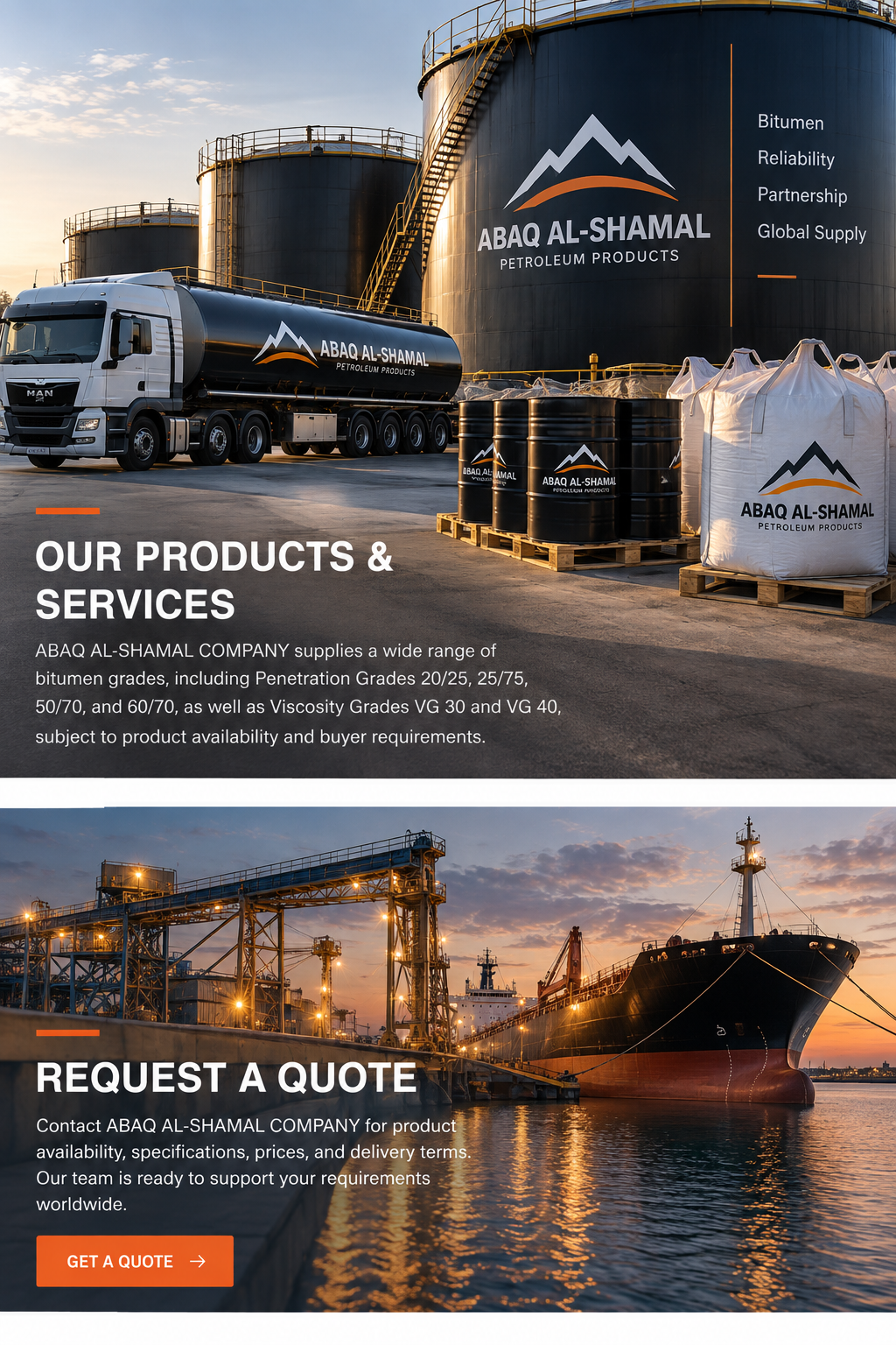Abaq Al-Shamal bitumen and shipping